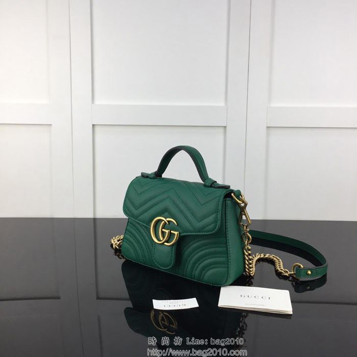 GUCCI古馳 新款 專櫃品質 原單 547260 綠色 鏈條 手提 單肩 斜挎包HY1370